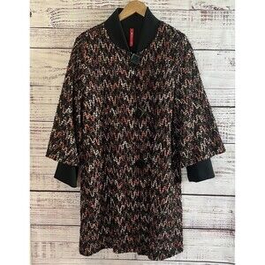 IC by Connie K Coat Womens XL Zigzag Textured Button Up Made USA Jacket